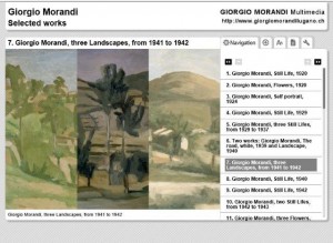 FIG 3. GiorgioMorandiMultimedia, the narrative on a selection of works